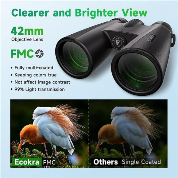 12x42 HD Binoculars for Adults & Kids, Super Bright High Power Binoculars - Picture 2 of 7